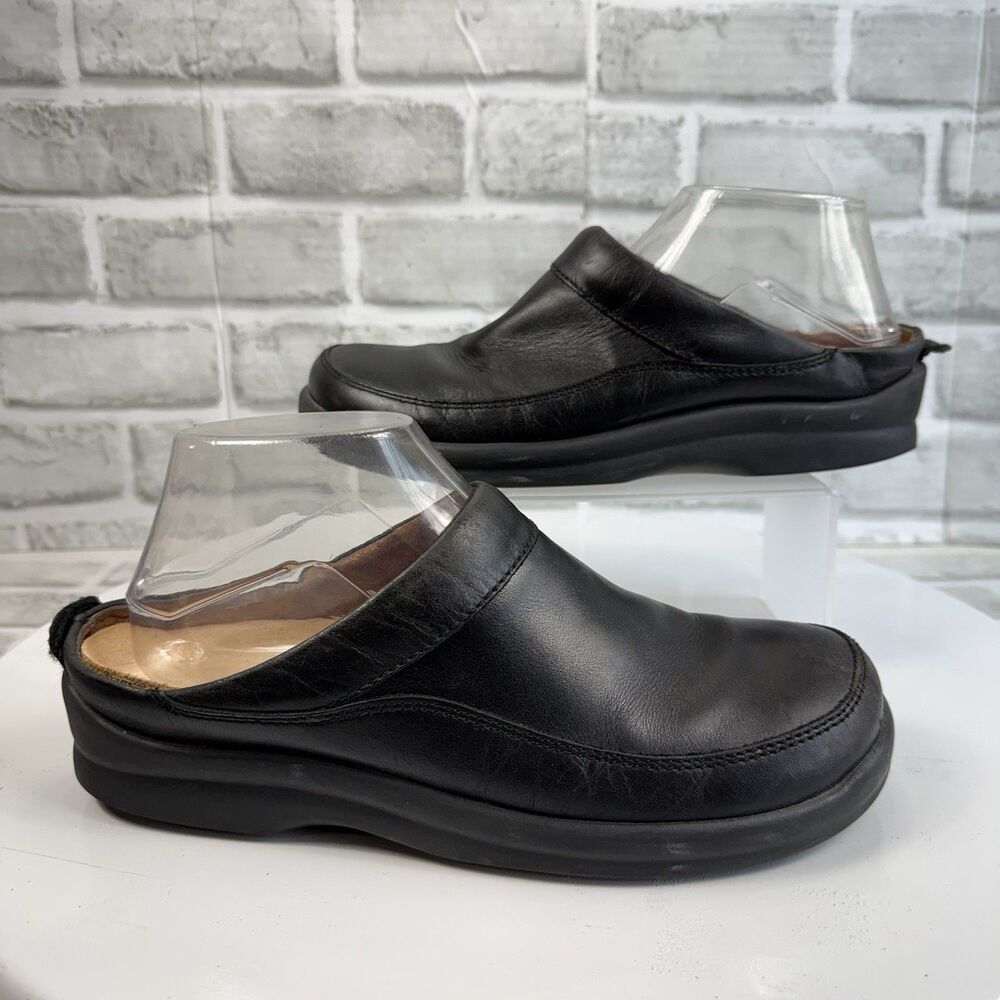 Birkenstock Footprints Ashby Clogs Women Size 39 US 8 Black Leather Mules